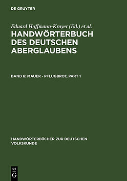 E-Book (pdf) Handwörterbuch des deutschen Aberglaubens / Mauer - Pflugbrot von 