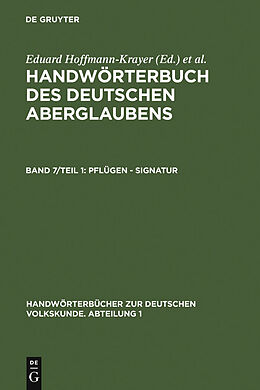E-Book (pdf) Handwörterbuch des deutschen Aberglaubens / Pflügen - Signatur von 