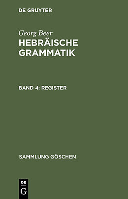 E-Book (pdf) Georg Beer: Hebräische Grammatik / Register von Georg Beer
