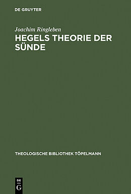 E-Book (pdf) Hegels Theorie der Sünde von Joachim Ringleben