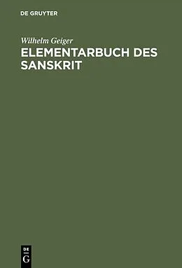 PDF Elementarbuch des Sanskrit von Wilhelm Geiger