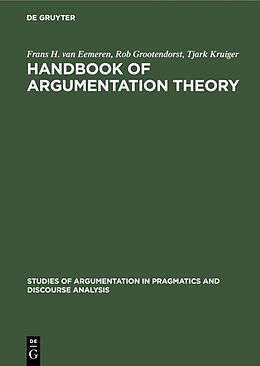 eBook (pdf) Handbook of Argumentation Theory de Frans H. Van Eemeren, Rob Grootendorst, Tjark Kruiger