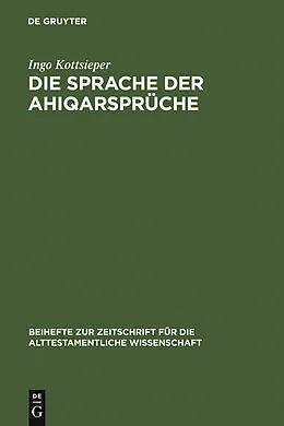 E-Book (pdf) Die Sprache der Ahiqarsprüche von Ingo Kottsieper