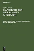 E-Book (pdf) Supplement zu Band I. Anhang: Zur Kuyunjik-Sammlung von Rykle Borger