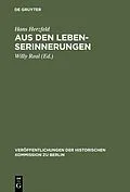 E-Book (pdf) Aus den Lebenserinnerungen von Hans Herzfeld