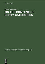eBook (pdf) On the Content of Empty Categories de Denis Bouchard