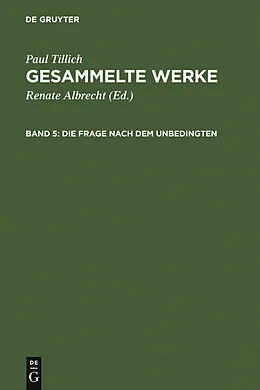PDF Die Frage nach dem Unbedingten von Paul Tillich