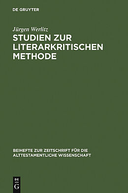 E-Book (pdf) Studien zur literarkritischen Methode von Jürgen Werlitz