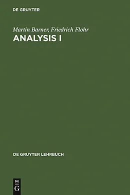 PDF Analysis I von Martin Barner, Friedrich Flohr