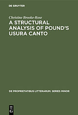 eBook (pdf) A Structural Analysis of Pound's Usura Canto de Christine Brooke-Rose