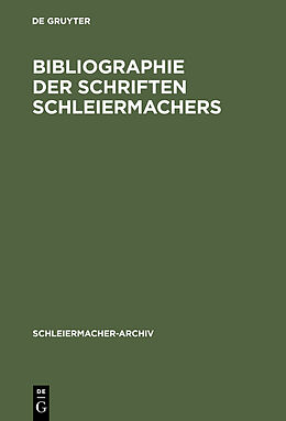 E-Book (pdf) Bibliographie der Schriften Schleiermachers von 