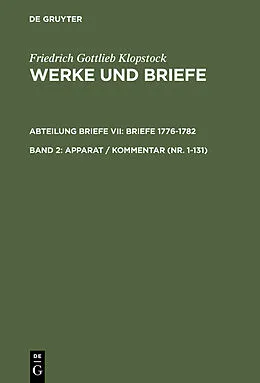PDF Apparat / Kommentar (Nr. 1-131) von Friedrich Gottlieb Klopstock