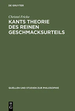 PDF Kants Theorie des reinen Geschmacksurteils von Christel Fricke