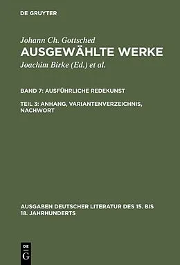 PDF Ausführliche Redekunst. Anhang, Variantenverzeichnis, Nachwort von Johann Christoph Gottsched