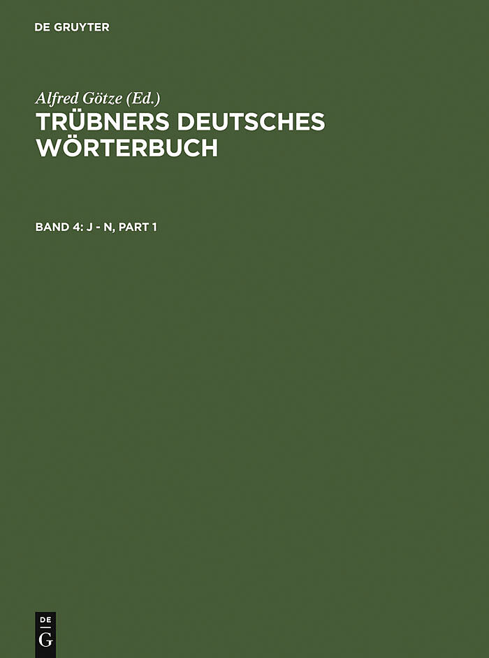 Trübners Deutsches Wörterbuch / J  N
