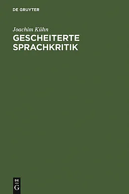 E-Book (pdf) Gescheiterte Sprachkritik von Joachim Kühn