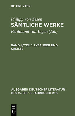E-Book (pdf) Philipp von Zesen: Sämtliche Werke. / Lysander und Kaliste von Philipp von Zesen