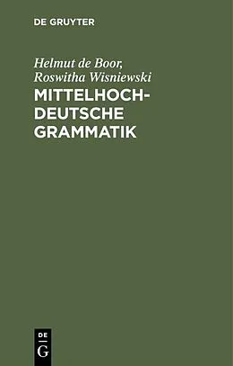 E-Book (pdf) Mittelhochdeutsche Grammatik von Helmut de Boor, Roswitha Wisniewski