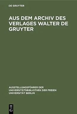 PDF Aus dem Archiv des Verlages Walter de Gruyter von 