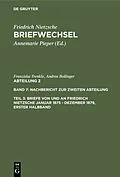 PDF Briefe von und an Friedrich Nietzsche Januar 1875 - Dezember 1879. Gesamtregister zur zweiten Abteilung von Franziska Trenkle, Andrea Bollinger
