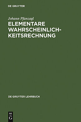 E-Book (pdf) Elementare Wahrscheinlichkeitsrechnung von Johann Pfanzagl