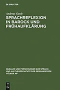 PDF Sprachreflexion in Barock und Frühaufklärung von Andreas Gardt