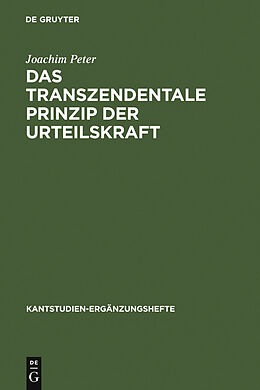 E-Book (pdf) Das transzendentale Prinzip der Urteilskraft von Joachim Peter