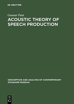 eBook (pdf) Acoustic Theory of Speech Production de Gunnar Fant