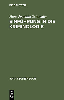 E-Book (pdf) Einführung in die Kriminologie von Hans Joachim Schneider
