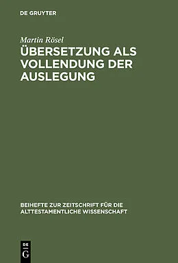 E-Book (pdf) Übersetzung als Vollendung der Auslegung von Martin Rösel