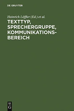 E-Book (pdf) Texttyp, Sprechergruppe, Kommunikationsbereich von 