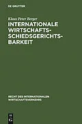 PDF Internationale Wirtschaftsschiedsgerichtsbarkeit von Klaus Peter Berger