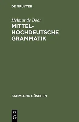 E-Book (pdf) Mittelhochdeutsche Grammatik von Helmut de Boor