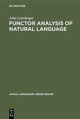 PDF Functor Analysis of Natural Language von John Lehrberger