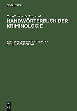 E-Book (pdf) Handwörterbuch der Kriminologie / Rechtsfriedensdelikte - Zwillingsforschung von 