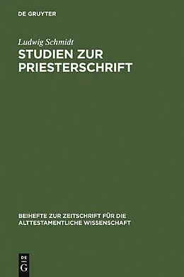 PDF Studien zur Priesterschrift von Ludwig Schmidt