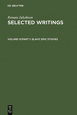 eBook (pdf) Slavic Epic Studies de Roman Jakobson