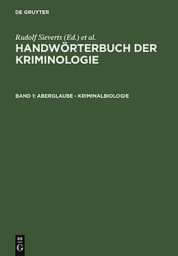 E-Book (pdf) Handwörterbuch der Kriminologie / Aberglaube - Kriminalbiologie von 