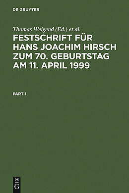 E-Book (pdf) Festschrift für Hans Joachim Hirsch zum 70.Geburtstag am 11.April 1999 von 