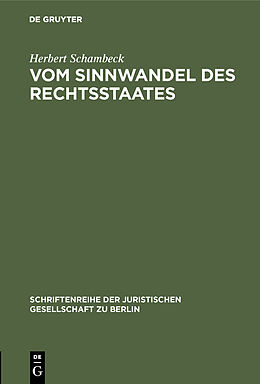 E-Book (pdf) Vom Sinnwandel des Rechtsstaates von Herbert Schambeck