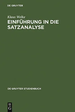 E-Book (pdf) Einführung in die Satzanalyse von Klaus Welke