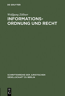 E-Book (pdf) Informationsordnung und Recht von Wolfgang Zöllner