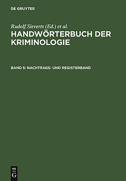 E-Book (pdf) Handwörterbuch der Kriminologie / Nachtrags- und Registerband von 