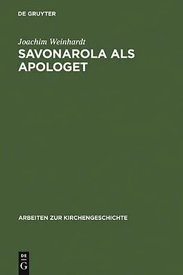 E-Book (pdf) Savonarola als Apologet von Joachim Weinhardt