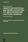 E-Book (pdf) Das Recht des Geschäftsführers der GmbH von Hans-Joachim Mertens, Ursula Stein