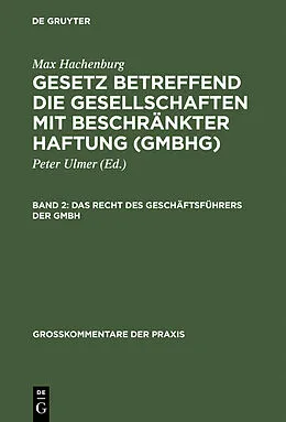 E-Book (pdf) Das Recht des Geschäftsführers der GmbH von Hans-Joachim Mertens, Ursula Stein