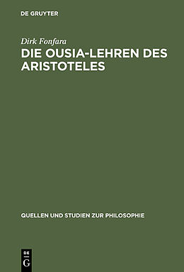 E-Book (pdf) Die Ousia-Lehren des Aristoteles von Dirk Fonfara