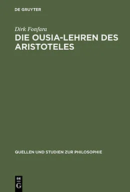 E-Book (pdf) Die Ousia-Lehren des Aristoteles von Dirk Fonfara