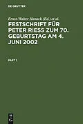 E-Book (pdf) Festschrift für Peter Rieß zum 70. Geburtstag am 4. Juni 2002 von 