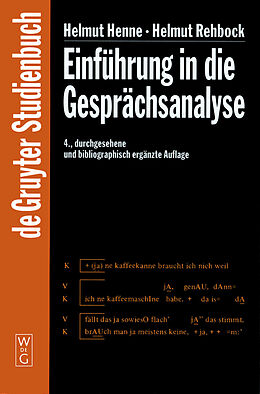 E-Book (pdf) Einführung in die Gesprächsanalyse von Helmut Henne, Helmut Rehbock